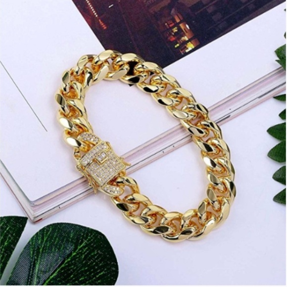 Moda Black Label Other - Mens "Ryder" 18K Real Gold Plated Cuban Bracelet